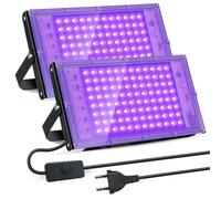 BOSYTRO 2 Piezas 100W Luz Negra LED, Luz uv Impermeables IP66,para Disco DJ, Iluminación de Escenario, Fiesta Glow, Decoración De Halloween, Fiesta Fluorescente