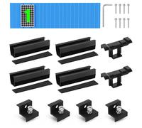 BOSYTRO Kit de Montaje PV, Soporte para Módulos Solares para 1 Módulo, Riel Negro de 12 cm + Clips de Drenaje 30MM + Abrazadera Ajustable para Módulos de 30-35 mm de Grosor, para Tejados Planos