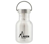 Laken Botella de Agua de Acero Inoxidable (0,35L - Acero) con Tapón Vintage - Reutilizable y Sostenible para Niños y Adultos: Ideal para Deporte, Escuela, Café