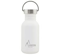 Laken Botella de Agua de Acero Inoxidable (0,50L - Blanco) con Tapón Vintage - Reutilizable y Sostenible para Niños y Adultos: Ideal para Deporte, Escuela, Café