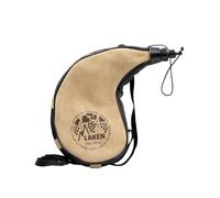 LAKEN Bota de Vino de Piel Curada Forma Curva 1,5L - Bota de Vino Elegante y Funcional - Duradera y Fácil de Limpiar Cantimplora