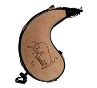 LAKEN Bota de Vino de Piel Curada Forma Curva, 1L - Bota de Vino Elegante y Funcional - Duradera y Fácil de Limpiar Cantimplora