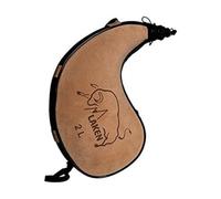 LAKEN Bota de Vino de Piel Curada Forma Curva, 2L - Bota de Vino Elegante y Funcional - Duradera y Fácil de Limpiar Cantimplora