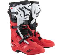 Bota Alpinestars Tech 10 Enduro en Negro, Blanco, Rojo brillante 48