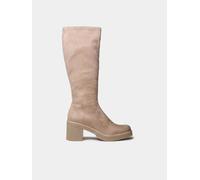 Bota alta de mujer en tejido elástico tipo ante | PADOVA 38 BEIGE