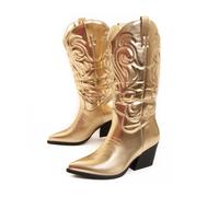 Bota Cowboy De Tacón Para Mujer. Montevita Bottavita13 93969 Dorado