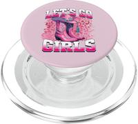 Bota Cowboy Western Cowgirl Pink Leopard Let's Go Girls PopSockets PopGrip para MagSafe