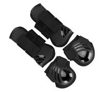 Bota de Caballo Elástica de PU Gruesa para Entrenamiento de Salto, Botas Protectoras Negras para Tendón y Menudillo de Caballo, Botas Traseras Delanteras Duraderas para una Mejor Protección,