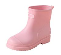 Bota de goma para mujer ligera, botas de lluvia para mujer, botas cortas de fantasía, botas de lluvia impermeables antideslizantes al aire libre, zapatos de trabajo cómodos casuales, rosa, 35 EU