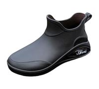 Bota de hombre compatible con moto Botas para hombre, botas de lluvia, botines de pesca, botas de jardín de goma antideslizantes para jardinería, navegación, camping, hombre bota de nieve, Le Noir, 43
