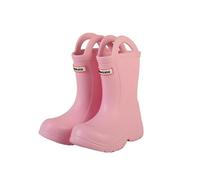 Bota de lluvia para niños, color liso, botas de lluvia para niños, bebé, antideslizante, zapatos impermeables de invierno, bota de goma, botas de goma, botas y botas, niña, niño, #01-rosa, 9-9.5 ans