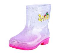 Bota de lluvia para niños transparente degradado botas de lluvia niño bebe niño antideslizante botas de goma botas de goma y botas de goma para niña, niño, #01-rosa, 9-9.5 ans