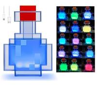 Bota de luz mágica de 15 colores, nuevo frasco de 2026, botella de poción mágica con luces LED, cambia de color al agitarla, luz nocturna recargable para regalos de niños, decoración de habitación y