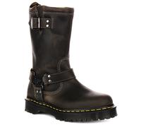 Dr. Martens Anistone Hi Charcoal Grey Burnished Waxy Pull Up WP 40