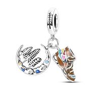 Bota de Senderismo Moon Forest Charm, Charm para Pulsera, Compatible con Pandora Bracelet Neckalce
