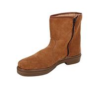 Bota de Serraje | Con Cremallera | Modelo Carona | Talla 46 | Color Marrón | Suela de Caucho