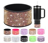 Bota de silicona con diamantes de imitación para Stanley Quencher, protector de silicona antideslizante para Qunercher Pro Tour Flip 300z, accesorios de taza para botellas de agua de base cilíndrica