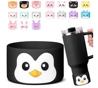 Bota de silicona para Stanley Boot, bonita bota de silicona de pingüino para vaso Stanley Cup de 1,134.0 g, botella de agua para Stanley Iceflow 20 de 30 onzas, accesorios de botas Stanley Cup