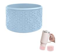 Bota de silicona para Stanley & Hydro Flask - Protector inferior de textura de copo de nieve para vasos de 12 a 40 onzas, funda antideslizante (azul)