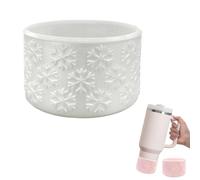 Bota de silicona para vaso Stanley & Hydro Flask - Protector inferior de textura de copo de nieve para vasos de 12 a 40 onzas, funda antideslizante (blanco)