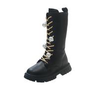 Bota Niña 27 - De Invierno para S Modernas De Media Pantorrilla con Suave Forro Polar Cómodas Y Antideslizantes para Uso Diario En Tallas Infantiles Y Juveniles con Un (Black 30 Little Child)