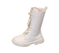 Bota Niña 27 - De Invierno para S Modernas De Media Pantorrilla con Suave Forro Polar Cómodas Y Antideslizantes para Uso Diario En Tallas Infantiles Y Juveniles con Un Estilo (White 355 Big Kids)