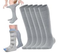 Bota Ortopédica Fija Calcetines Médicos (3/5 Pares, Elije) | Transpirables para Corrección, Compatible con Zapatos/Botas Quirúrgicos | Unisex (Mujer y Hombre) (Gris 5,Gr.35-42)