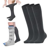 Bota Ortopédica Fija Calcetines Médicos (3/5 Pares, Elije) | Transpirables para Corrección, Compatible con Zapatos/Botas Quirúrgicos | Unisex (Mujer y Hombre) (Gris oscuro 3,Gr.35-42)