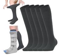 Bota Ortopédica Fija Calcetines Médicos (3/5 Pares, Elije) | Transpirables para Corrección, Compatible con Zapatos/Botas Quirúrgicos | Unisex (Mujer y Hombre) (Gris oscuro 5,Gr.35-42)