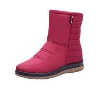 Bota para mujer de invierno cálido botines para mujer planos, invierno, botines de gran tamaño, mediados de pantorrilla, botas planas de invierno, cálido después de esquí, informal, antideslizante