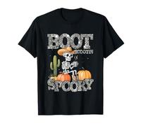 Bota Scootin Espeluznante Esqueleto Vaquero Halloween Camiseta