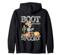 Bota Scootin Espeluznante Esqueleto Vaquero Halloween Sudadera con Capucha
