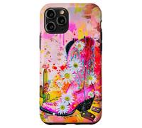 Bota vaquera rosa Daisy Desert Art Western Design Carcasa para iPhone 11 Pro