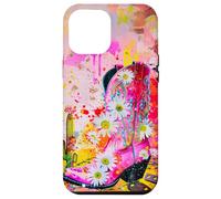 Bota vaquera rosa Daisy Desert Art Western Design Carcasa para iPhone 12 Pro Max