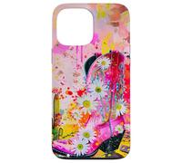 Bota vaquera rosa Daisy Desert Art Western Design Carcasa para iPhone 13 Pro Max