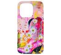 Bota vaquera rosa Daisy Desert Art Western Design Carcasa para iPhone 15 Pro