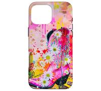 Bota vaquera rosa Daisy Desert Art Western Design Carcasa para iPhone 16 Pro Max