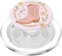 Bota Vaquera Rosa Floral Western Coquette Rodeo Girly Kids PopSockets PopGrip para MagSafe