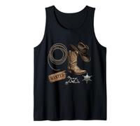 Bota Vaquera Western con Insignia de Sheriff, Disfraz de alguacil, Estilo rústico Camiseta sin Mangas