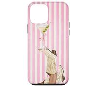 Bota vintage de vaquera Preppy y Coquette Martini a rayas rosas Carcasa para iPhone 12 mini