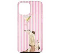 Bota vintage de vaquera Preppy y Coquette Martini a rayas rosas Carcasa para iPhone 12 Pro Max