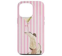 Bota vintage de vaquera Preppy y Coquette Martini a rayas rosas Carcasa para iPhone 13 Pro