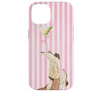 Bota vintage de vaquera Preppy y Coquette Martini a rayas rosas Carcasa para iPhone 14