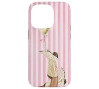 Bota vintage de vaquera Preppy y Coquette Martini a rayas rosas Carcasa para iPhone 14 Pro