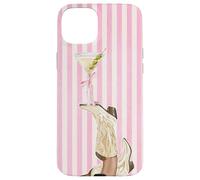Bota vintage de vaquera Preppy y Coquette Martini a rayas rosas Carcasa para iPhone 15 Plus