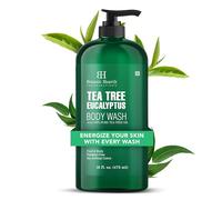 Botanic Hearth Tea Tree & Eucalyptus Body Wash 473.2 ml (473 ml) | Limpiador antifúngico con menta y espino cerval de mar, calma la piel seca y el olor corporal, sin sulfatos ni parabenos
