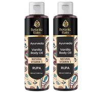Botanic Rain Aceite corporal de vainilla Ayurveda - Aceite hidratante e hidratante de vitamina E orgánica - Aceite corporal para mujeres después de la ducha - Cuidado Ayurvédico para piel firme - 100