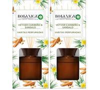 Botanica by Air Wick Varitas Perfumadas - Ambientador Mikados, Esencia Para Casa con Aroma a Vetiver Caribeño Y Sándalo - 100 ml (Paquete de 2)