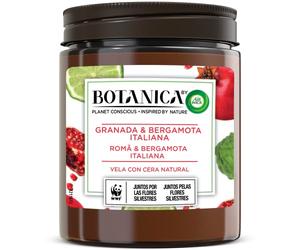 Botanica by Air Wick - Vela Aromática Perfumada, Ambientador Esencia para Casa con Aroma a Granada y Bergamota Italiana - 205gr