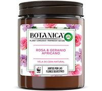 Botanica by Air Wick - Vela Aromática Perfumada, Ambientador Esencia Para Casa Con Aroma A Rosa y Geranio Africano - 205gr